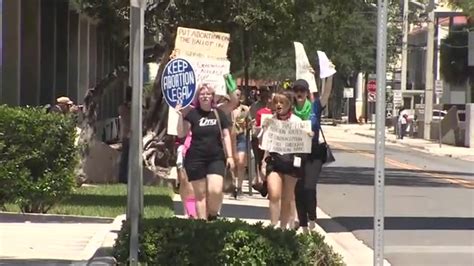 Protesters decrying Florida abortion ban march to Fort Lauderdale City Hall